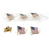 6 American Flag Waving Lapel Pins U.S.A. United States