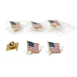 6 American Flag Waving Lapel Pins U.S.A. United States