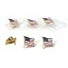 6 American Flag Waving Lapel Pins U.S.A. United States