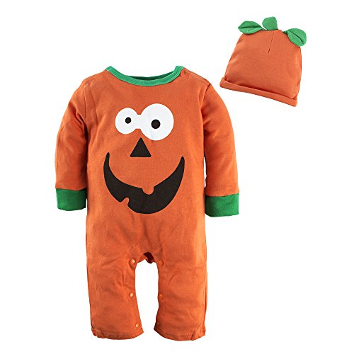 Big Elephant Baby Boys' 1 Piece Halloween Pumpkin Romper Pajama G86