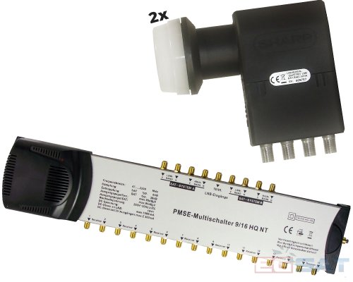 Multischalter Set 16 Anschlüsse und 2 Satelliten - Sharp LNB PMSE 9-16 Multischalter Set 16 Anschlüsse und 2 Satelliten - Sharp LNB PMSE 9-16
