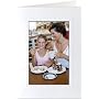 Photo Insert Card: Embossed White Geometric Border