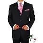 New 2009 Luciano * Made in Italy * Cashmere & Wool Mens Suit * Fully Canvassed * Perfect Three Button Business Suit Black