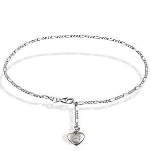 Goldmaid - Ke F4610SH - Chaine de cheville Femme - Argent 925/1000 2.1 gr - Diamant 0.005 cts - Coeur - 25 cm