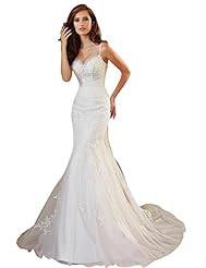 Spaghetti Strap Mermaid Lace-Up Evening Dress/Wedding Party Dress 