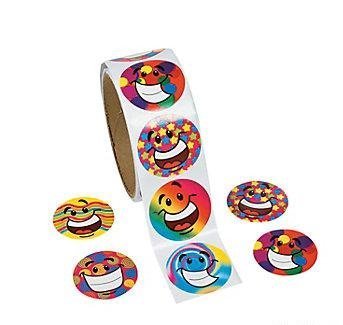 Funky Smile Face Roll Stickers – Stationery & Stickers