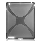 【ipad2専用】 TPU素材　X柄　iPad2　ケース　【TPU カバー、ケース】　アップル iPad2 専用ケース　【液晶保護付き　スクリーンプロテクター付き】 グレー