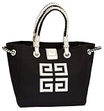 Givenchy Black Canvas White Leather Large Tote 6956133180
