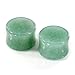Longbeauty Pair Aventurine Jade Natural Organic Flesh Tunnels- Stone Ear Plugs-Ear Gauges