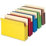 Smead File Pocket, Straight-Cut Tab, 3-1/2" Expansion, Letter Size, Assorted Colors, 5 per Pack (73892)