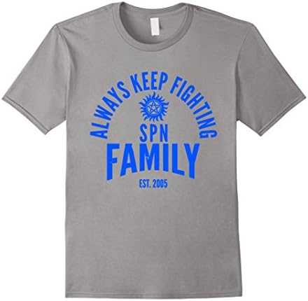 Men's Always Keep Fighting Spn Family T Shirt 2XL Slate