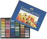 Faber-Castell - Coffret cartonné 72 demi- pastels sec carrés Goldfaber