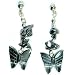 Hematite Butterfly Dangle Earrings