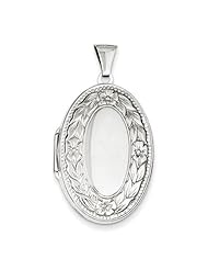 Sterling Silver 38mm Oval Locket. Metal Wt- 3.66g