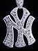 New York Yankees Iced Out Pendant w FREE Chain