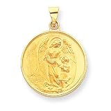 18k Guardian Angel Medal Pendant