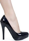 Sexy Hot Round Toe Fashion Pump Stiletto from Hot Fash Shoes - FIRE Black