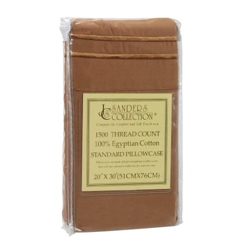 Queen Size Mocha Chocolate 2pc PILLOW CASES 1500 Series - Standard 20