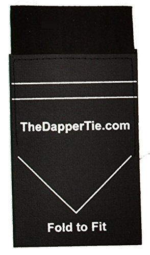 TheDapperTie - Men's Solid Flat Pre Folded Pocket Square on Card - Black