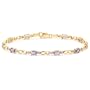 9ct Yellow Gold AMB222752 Ladies Tanzanite &  0.01ct Diamond Bracelet