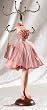 Mannequin Jewelry Stand Flower accent Candy Pink Party Flare Dress