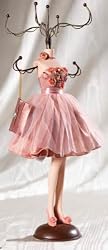 Mannequin Jewelry Stand Flower accent Candy Pink Party Flare Dress