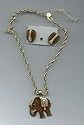 Elephant Neckless and Earings Collection (Amber and Gold) with Crystal Not Glass