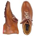 Pakerson Handmade Italian Brown Leather Ankle Lace-up Boots