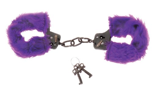 Furry Metal Hand Cuffs - Purple