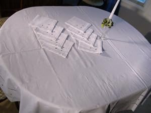 Banquet Luxury Drawnwork Tablecloth + Napkins Set-roses