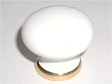 1 1/2 Imperial Knob - White W/Gold Foot