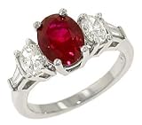Oval Ruby (2.46ct) & Oval/Bag. Diamond (.78ct) Ring