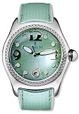Corum Bubble XL Ladies' Large Watch Stainless Steel Mint Green Mother-of-Pearl Dial Diamond Bezel on Mint Green Strap 163-157-47-F267 PN57R
