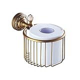 Tophome トイレットペーパーホルダー 紙巻器　ペーパーホルダー　壁 取付け 豪華 ヨーロッパ調 おしゃれ　　アンティーク風　重厚感のある バスアクセサリー ブロンズ色　真鍮製