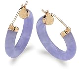 Lavender Jade Hoop Earrings
