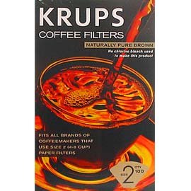 Krups 981-10 Naturally Pure Brown Coffee Filters For 4 & 8 Cup Coffee Makers