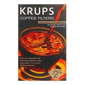 Krups 981-10 Naturally Pure Brown Coffee Filters For 4 & 8 Cup Coffee Makers