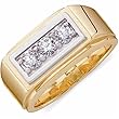 0.75Ct.T.W. Sparkling Round Cut Diamonds, 14Kt. Two Tone Gold. Men's Diamond Fashion Ring