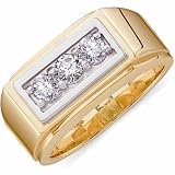 Two Tone Men's Diamond Fashion Ring