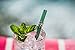 Hummingbird Glass Straws Teal Turtle on Teal Straight Straw 9 in x 9.5 mm With Cleaning Brush