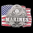 US Marines Enameled Pewter Belt Buckle - NCAA College Athletics Fan Shop Sports Team Merchandise