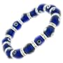 Cobalt Blue Murano Style Glass & CZ Evil Eye Bracelet