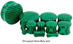 SYNTHETIC MALACHITE STONE PLUGS PMLC2- 2G