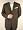 Executive Designer Collection Italian 2 Button 2pc Flat Front Pants Mens Suit Merino Wool Brown Stripe (38 Short)