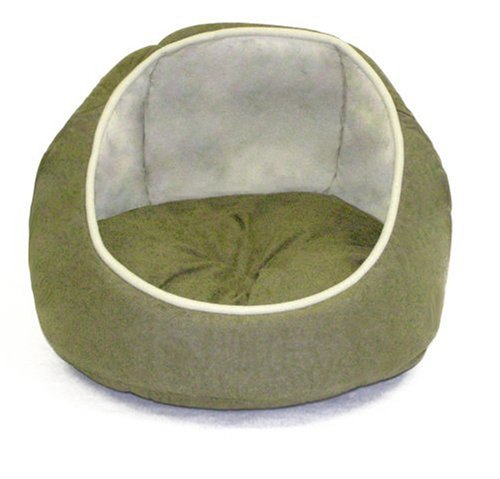 JLA Faux Suede Hooded Kitty Hutch, Green