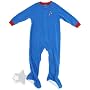 Blue Baseball Footed Sleeper Pajamas for Boys