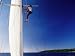 Man Climbing Mast of Yacht, Port Vila, Shefa, Vanuatu Photographic Poster Print by Peter Hendrie, 12x9