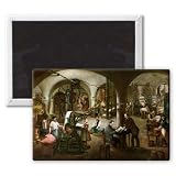 Factory in the Rue d'Aubagne, 1861 (oil on.. - 3x2 inch Fridge Magnet - large magnetic button - Magnet