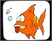 Decorated Mouse Pad with goofy, undersea, orange, fish