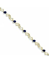 2.3 Carat 14K Gold Sapphire Oval Bracelet